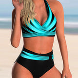 Redleaf - Cross-Front Printed Bikini Set