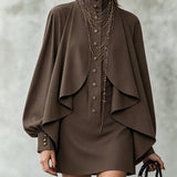 Ophelia | Mini Dress with High-Neck Cape