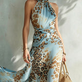 Persephone - Maxi Dress with Animal Print