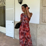 Noosa - Off-Shoulder Watercolor Maxi Dress