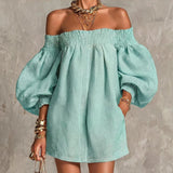 Rosaline | Mini Dress with Off-Shoulder Puff Sleeves