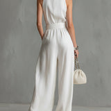 Stylish Sleeveless Wide-Leg Jumpsuit with Belt