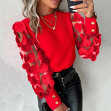 Elise - Chic Mesh Sleeve Glam Top