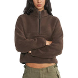 ALICE™ - Cozy Fuzzy Half-Zip Cropped Fleece Pullover