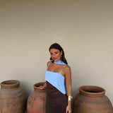Brown and Blue Dress by Bells
