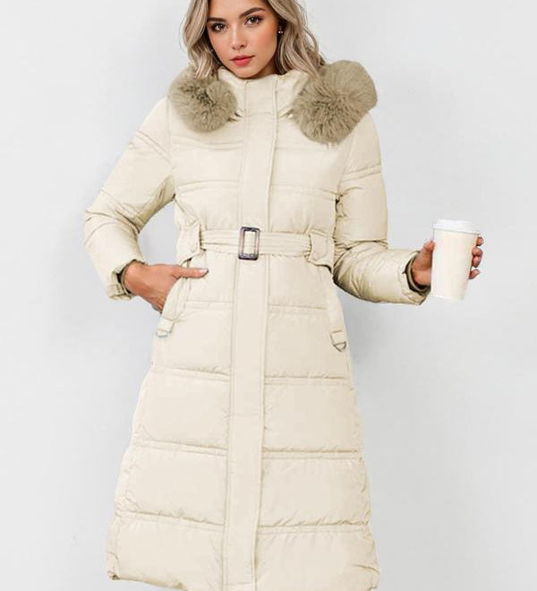 LEYLAT - Cozy Waist-Tied Plush Coat