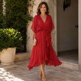 Monica - Chic V-Neck Midi Dress