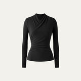 Nica - Elegant Long Sleeve Surplice Top