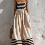 Hortensia - Striped Linen-Blend Maxi Dress" can be rewritten as:

"Hortensia - Striped Linen-Blend Long Dress