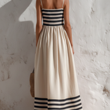 Hortensia - Striped Linen-Blend Maxi Dress" can be rewritten as:

"Hortensia - Striped Linen-Blend Long Dress