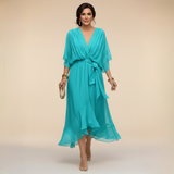 Monique - Elegant V-Neck Chiffon Dress