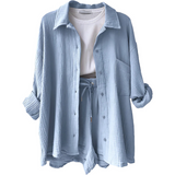 VERA™ – Contemporary Button-Up Shorts Ensemble