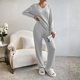 ENLINST - V-Neck Long Sleeve Top