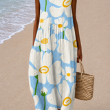Evelyn - Women's Sleeveless Midi Dress with Relaxed Fit