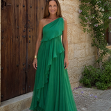 Margot - Asymmetrical Ruffle Maxi Dress