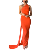 EVIERA™ – Stylish Ruched Backless Maxi Gown