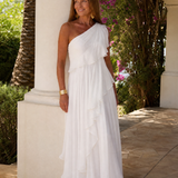 Margot - Asymmetrical Ruffle Maxi Dress