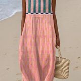 Pastel Striped Midi Dress by Lily