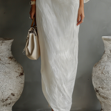 Arielle - Linen Off-Shoulder Dress
