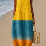 Eliana - Women's Loose-Fit Sleeveless Printed Midi Beach Dress