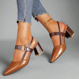 Willa – Block Heels with Leather Slingback Design