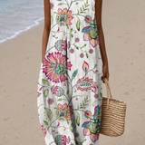 Stella - Women's Sleeveless Midi Dress with Print for Casual Wear