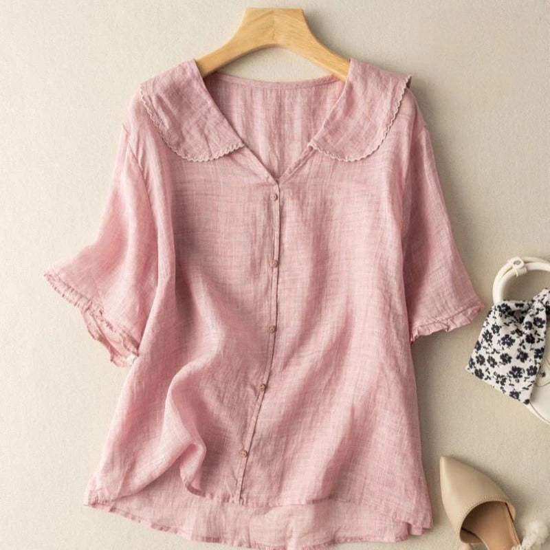 Amelia - Blouse with Scalloped Collar