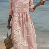 Phoebe | Midi Dress with Botanical Print