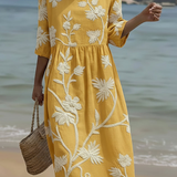 Yassy | Midi Dress with Botanical Print