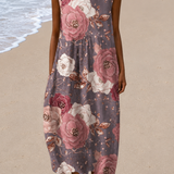 Victoria - Women's Sleeveless Midi Dress with Relaxed Fit