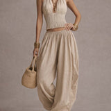 Danna - Halter Neck Top and Harem Pants Ensemble