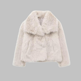 TATSULOK™ - Elegant Long Sleeve Fuzzy Collared Coat