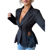 ALEXA™ – Chic Lace-Trimmed Tailored Blazer