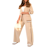 SUZETTET - Patchwork Design Lapel Neck Blouse