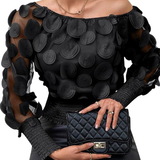 Gwyn - Sheer Blouse with Bishop Sleeves