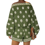 Zindel - Bohemian Lantern Sleeve Linen Coordinated Set