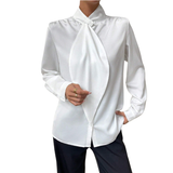 Janela - Elegant Long Sleeve High Neck Top