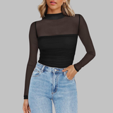 Vega - Elegant Sheer Mesh Long Dress