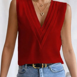 Jade - Breezy Sleeveless V-Neck Blouse