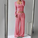 JANAT - Fitted Crop Top and Trousers Set