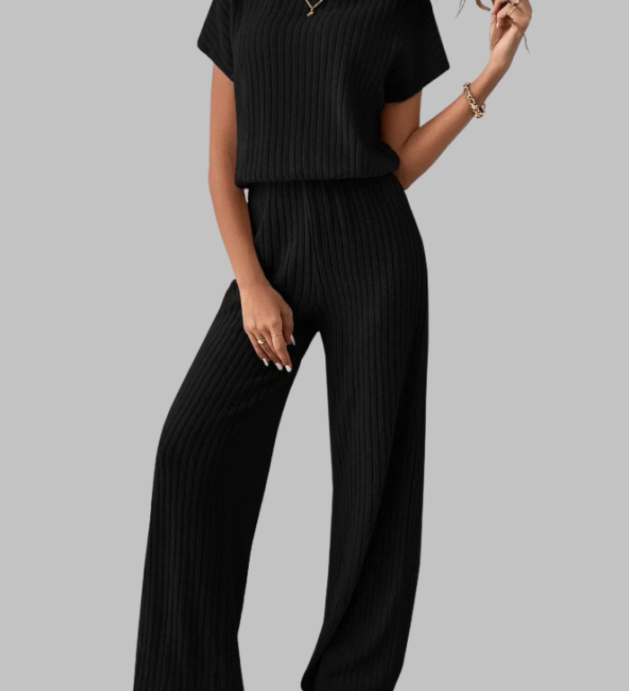 MAGGIE™ - Relaxed Short Sleeve Top and Pants Ensemble