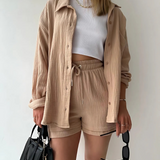 VERA™ – Contemporary Button-Up Shorts Ensemble