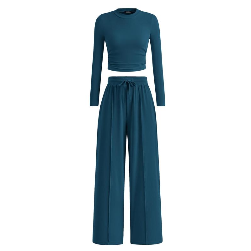 MIRELAT - Ribbed Knit Long Sleeve Cropped Top