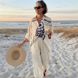 Harriet - Coordinated Button-Up Shirt and Pants Ensemble
