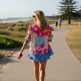 Margot - Coordinated Button-Up Shirt and Shorts Ensemble