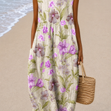 Hannah - Women's Sleeveless Midi Dress with Relaxed Fit