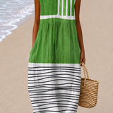 Lucy - Women's Sleeveless Midi Dress with Relaxed Fit
