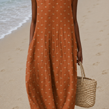 Julia - Women's Sleeveless Midi Dress with Print for Casual Wear
