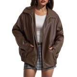 XANDRAT - Oversized Faux Suede Leather Jacket