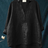 Amber - Blouse with Grey and Pink Print